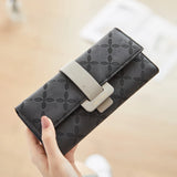 Flower Long Wallet PU Leather Women Wallets Purse Trifold Clutches