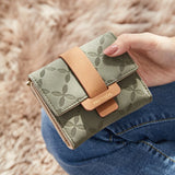 Flower Short Wallet Women PU Leather Female Wallets Purse