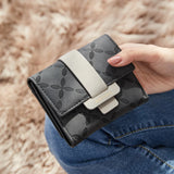 Flower Short Wallet Women PU Leather Female Wallets Purse