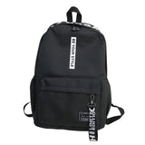 College Style Backpack Big Girls Bag Letter Ribbon Travel Backpack