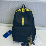 College Style Backpack Big Girls Bag Letter Ribbon Travel Backpack