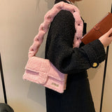 Winter Plush Shoulder Bag Square Bag Armpit Bags For Women