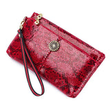 Stylish Serpentine Handbag for Women Clutches Zipper Large Capacity