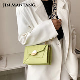 Women's PU Leather Crossbody Bag with Metal Short Handles