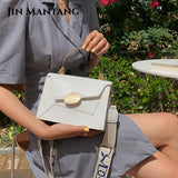 Women's PU Leather Crossbody Bag with Metal Short Handles