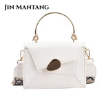 Women's PU Leather Crossbody Bag with Metal Short Handles