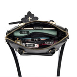 Embroidery Shoulder Handbag Women's Leather Crossbody Clutch Purse