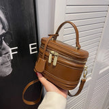 Barrel-shaped Shoulder Bags Women Crossbody Square Bag and Purses