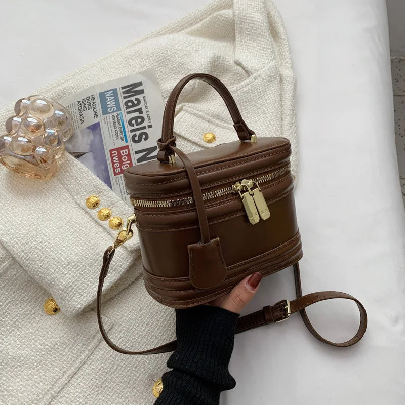 Barrel-shaped Shoulder Bags Women Crossbody Square Bag and Purses