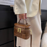 Barrel-shaped Shoulder Bags Women Crossbody Square Bag and Purses