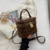 Barrel-shaped Shoulder Bags Women Crossbody Square Bag and Purses