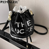 Vintage Women Shoulder Crossbody Bag Lambswool Edged Handbag