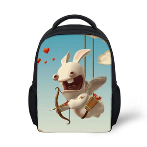 Cartoon Rabbit Printing School Bags Lady Backpack Boys Girls Children School