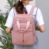 Casual Nylon Women Backpack High School Bag Multi-pocket Travel Bag