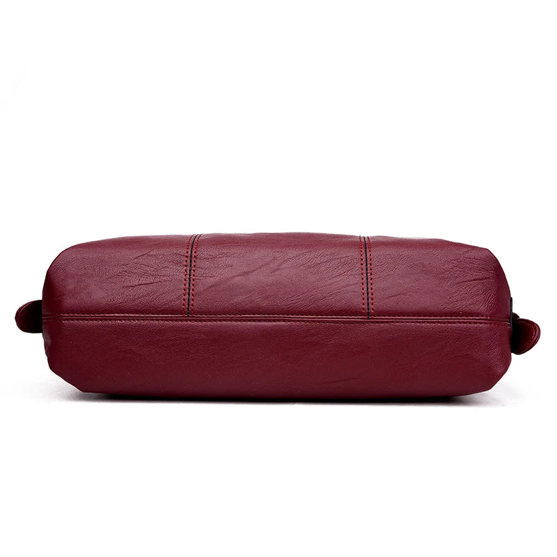 Casual Leather Clutch Women Zipper Soft Handbag Solid Shoulder Bags Pu