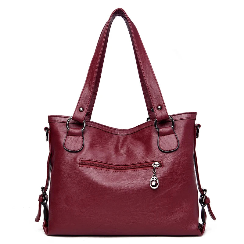 Casual Leather Clutch Women Zipper Soft Handbag Solid Shoulder Bags Pu