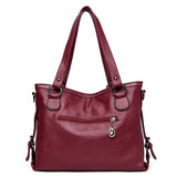Casual Leather Clutch Women Zipper Soft Handbag Solid Shoulder Bags Pu