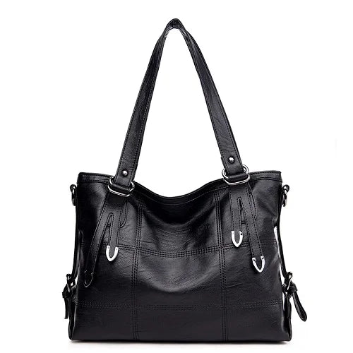 Casual Leather Clutch Women Zipper Soft Handbag Solid Shoulder Bags Pu