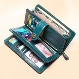 RFID Wallet Women Zipper Walets Leather Clutch Long Wallets Ladies Purse