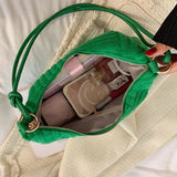 Crescent Shoulder Bag Top Cotton Fabric Purses Handbags Striped Tote