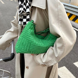 Crescent Shoulder Bag Top Cotton Fabric Purses Handbags Striped Tote