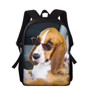 Customized Backpack Dog Printed School Bag for Girls Boys Book Bag 15 Inch