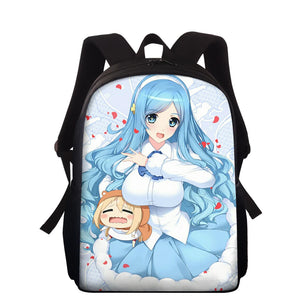 Anime Girl Print School Bags For Girls Women 15 Inch Student Schoolbag