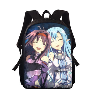 Anime Printing School Bags For Girls Boys Book Bag 15 Inch Student Schoolbag