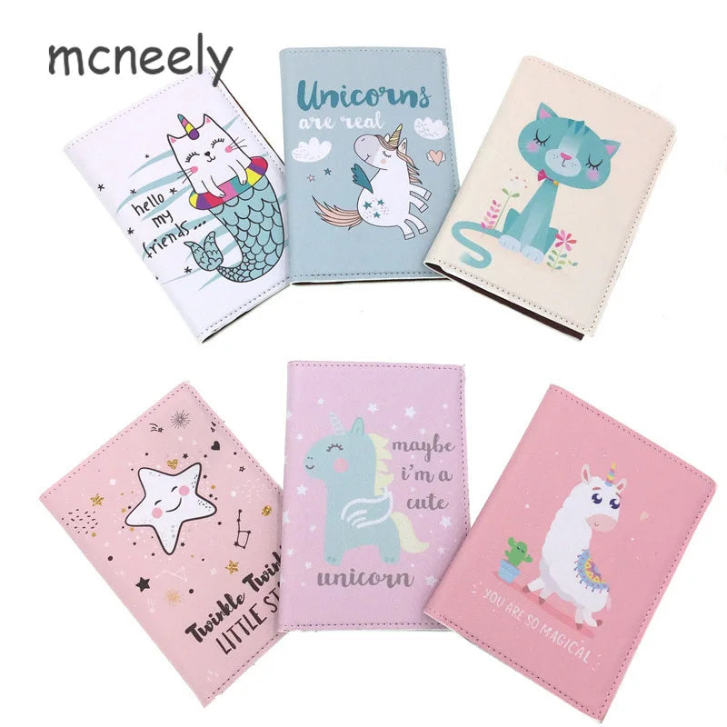 Unicorn Mermaid Cat Passport Cover for Women