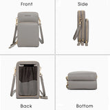 Mini Leather Crossbody Cellphone Wallet for Women