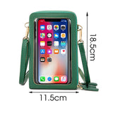 Mini Leather Crossbody Cellphone Wallet for Women