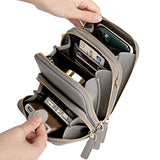 Mini Leather Crossbody Cellphone Wallet for Women