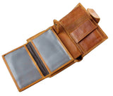 Genuine Leather Hasp Wallet Men Brown