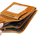 Genuine Leather Hasp Wallet Men Brown