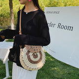 Straw Women Shoulder Crossbody Bags Handbag Purses Woven Beach Ladies Travel Bag