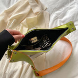 Green PU Leather Women Messenger Bag Crossbody Shoulder Saddle Clutch Handbag