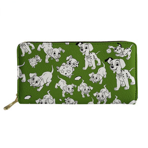 Funny Dalmatian Dog Pattern Leather Women Wallet Clutch