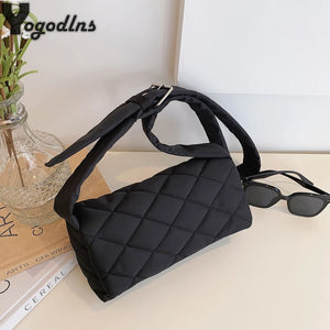 Women's Quilted Shoulder Crossbody Bag Nylon Summer Handbag