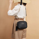 Quilted Shoulder Crossbody Bags Tassel Messenger Bags Small Chain Handbags