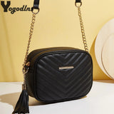 Quilted Shoulder Crossbody Bags Tassel Messenger Bags Small Chain Handbags