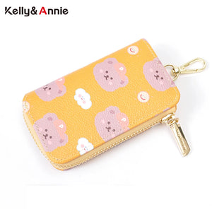Animal Prints Key Bags Soft PU Leather Small Purses Women Mini Keychain Purse