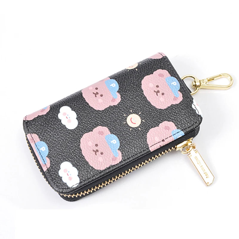 Animal Prints Key Bags Soft PU Leather Small Purses Women Mini Keychain Purse