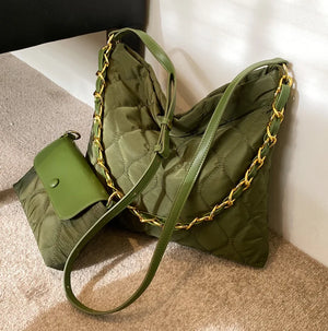 Canvas Women's Shoulder Bag Chain Crossbody Bag