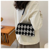 Canvas Women's Chain Crossbody Bag Flap Handbag