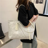 Canvas Women's Shoulder Bag Large Flap Handbag