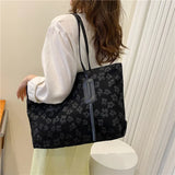 Canvas Women's Shoulder Bag Large Flap Handbag