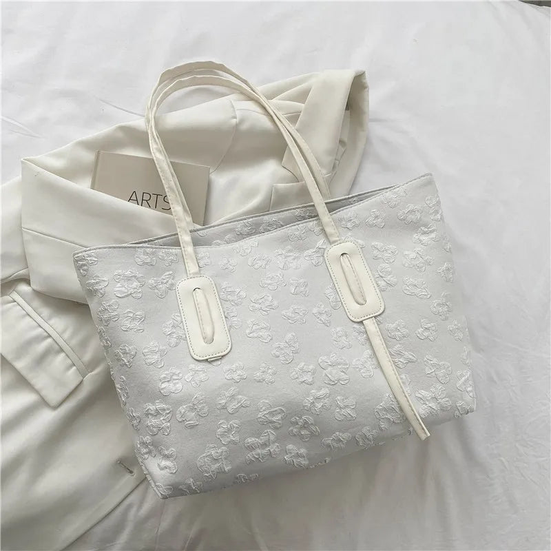 Canvas Women's Shoulder Bag Large Flap Handbag