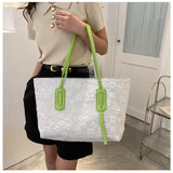 Canvas Women's Shoulder Bag Large Flap Handbag