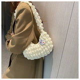 Canvas Crossbody Bag Half Moon Handbag for Women