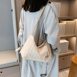 Canvas Women's Shoulder Bag Crossbody Half Moon Handbag